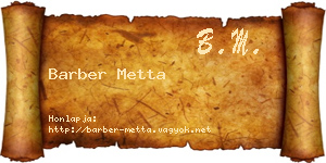 Barber Metta névjegykártya